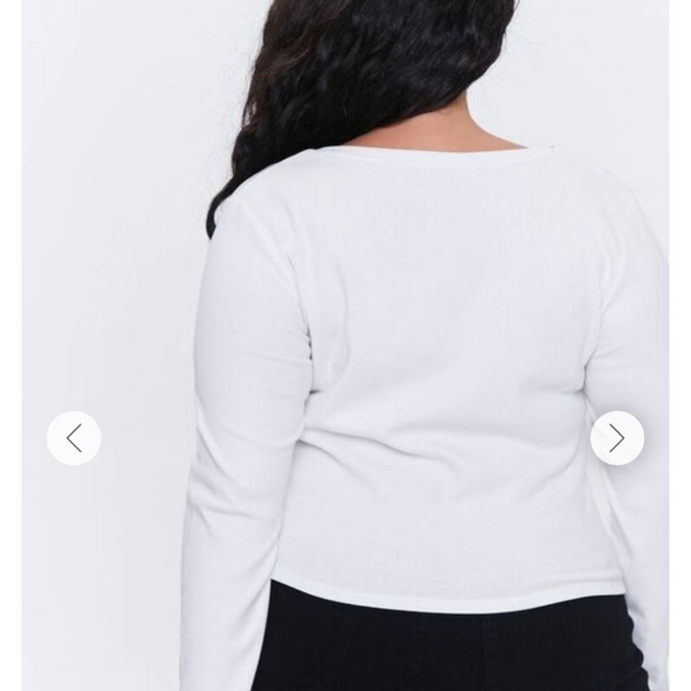 Forever 21 Button-Trim Ribbed Top - Picture 5 of 7